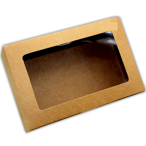 Customised Eco-friendly Brown Kraft Cake Boxes With Window - Custom ...